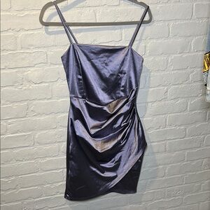 Elegant Satin Slip Dress in Silver